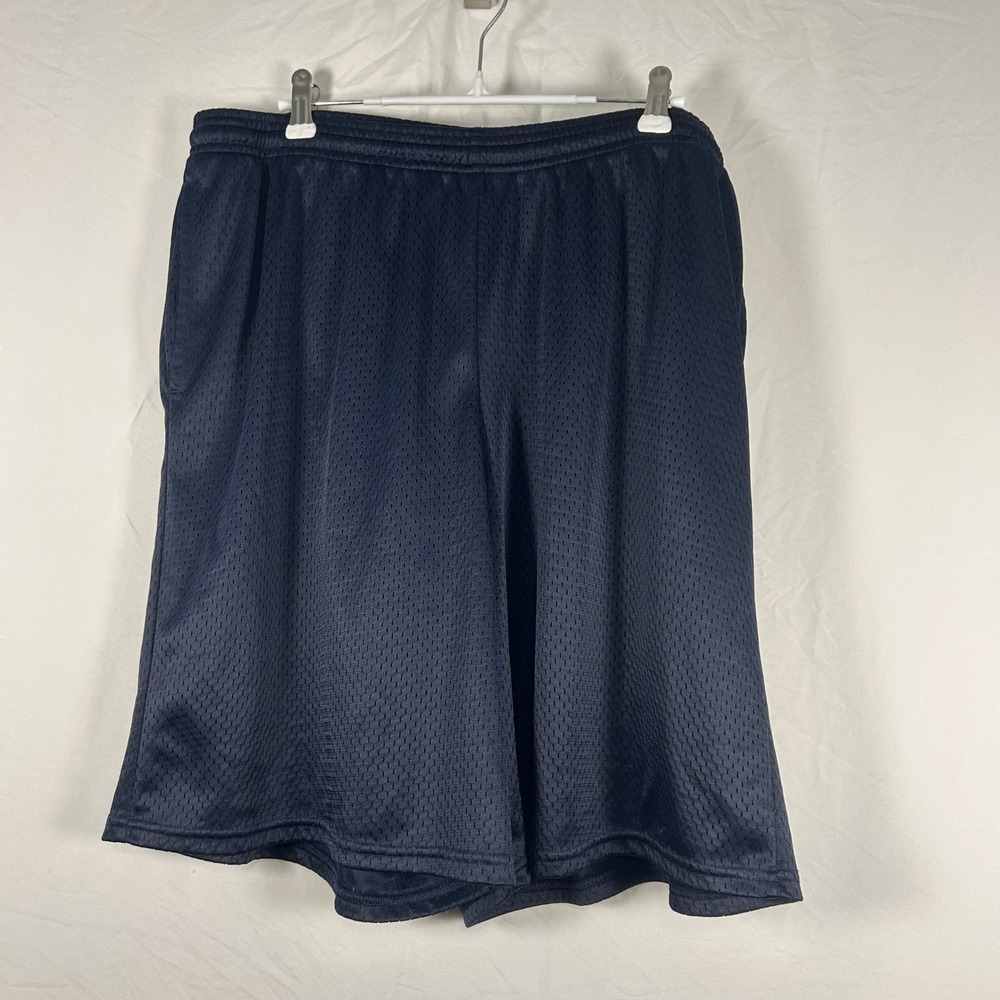 Hanes Sport Mesh Basketball Shorts Mens XL Navy Blue Athletic Drawstring Pocket